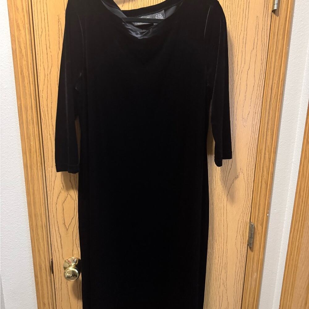 Kathie Lee Collection Black Long Sleeve Dress Size XL